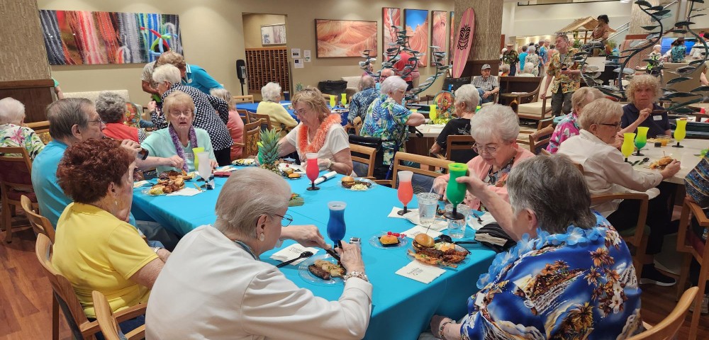 Friendship Village Tempe residents celebrating the 43rd Anniversary Party